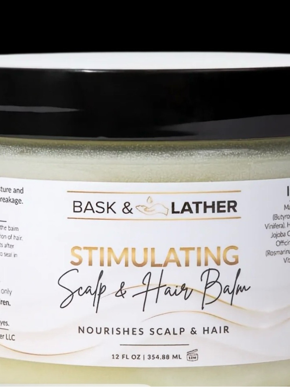 Bask & Lather Stimulating Scalp & Hair Balm — xl balm 12 floz